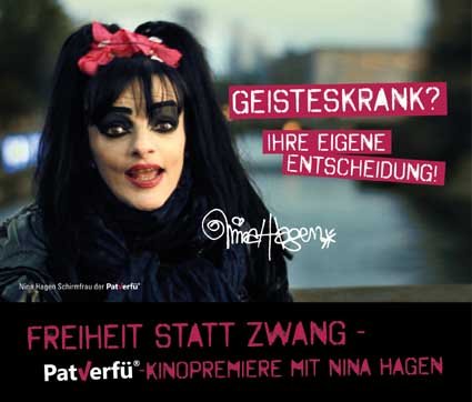 Einladung zur PatVerfue-Spot-Premiere mit Nina Hagen